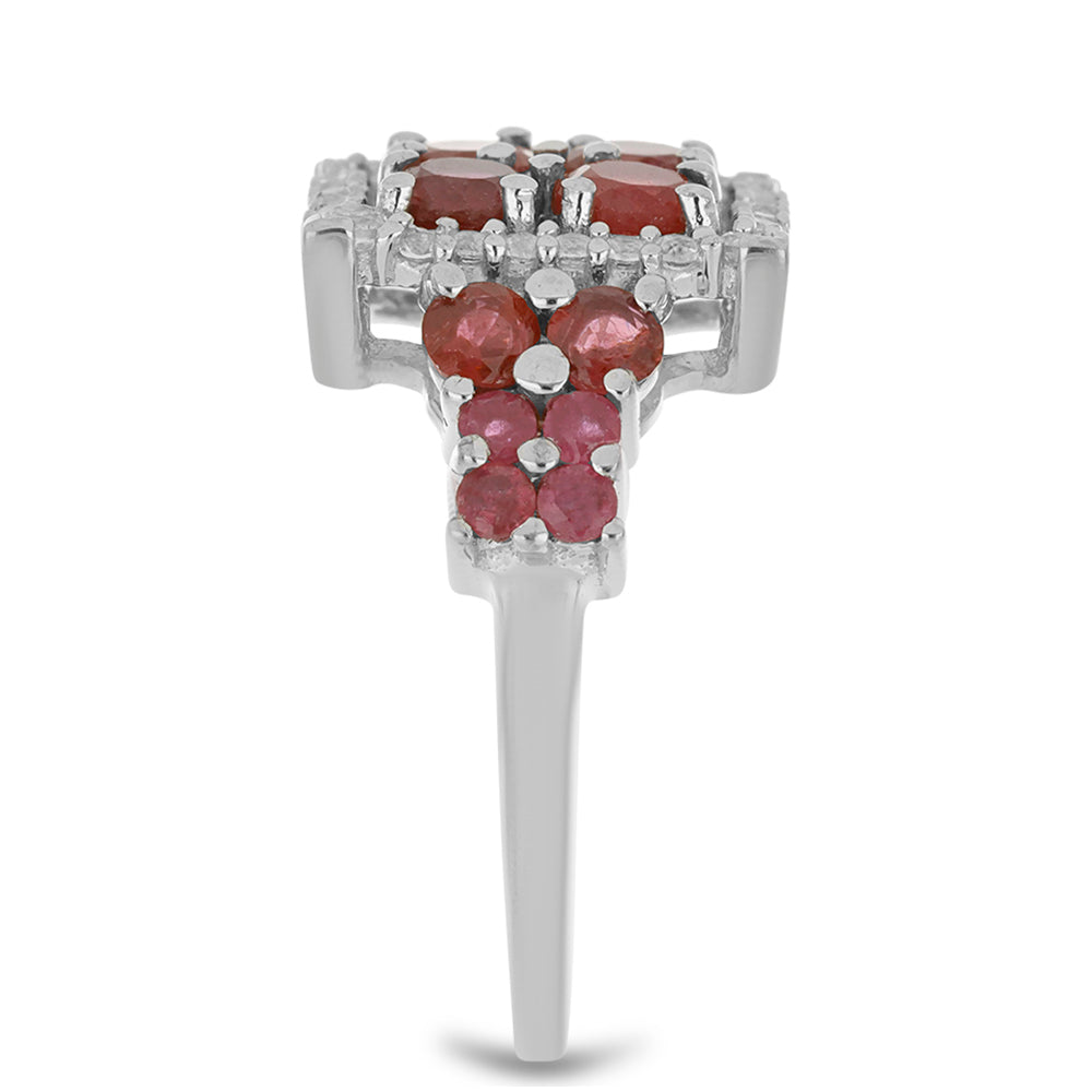 HopeaSormus Malagassin Rubiinilla ja Valkoisella Topaasilla