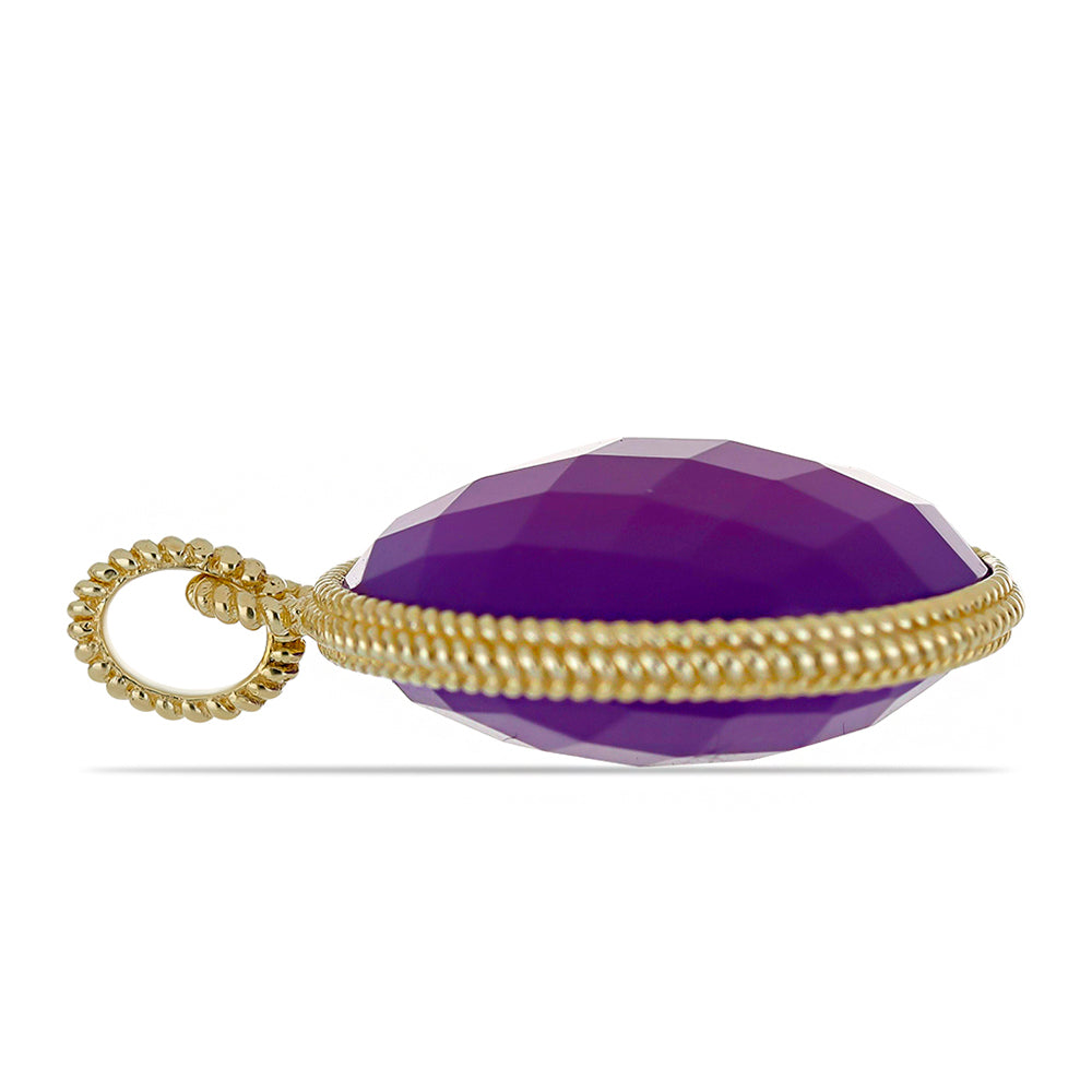 Kullattu hopeaRiipus Violetilla Akaatilla