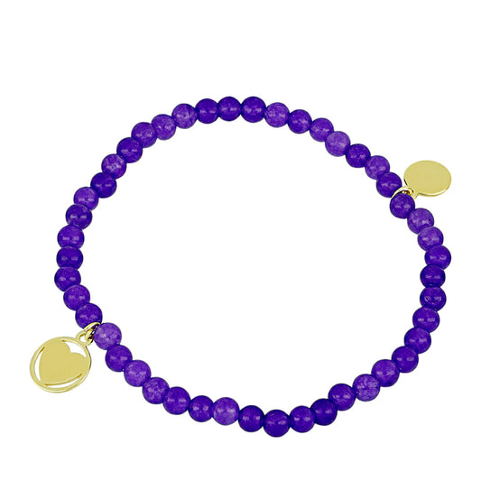 Kullattu hopeaRannekoru Violetilla Akaatilla