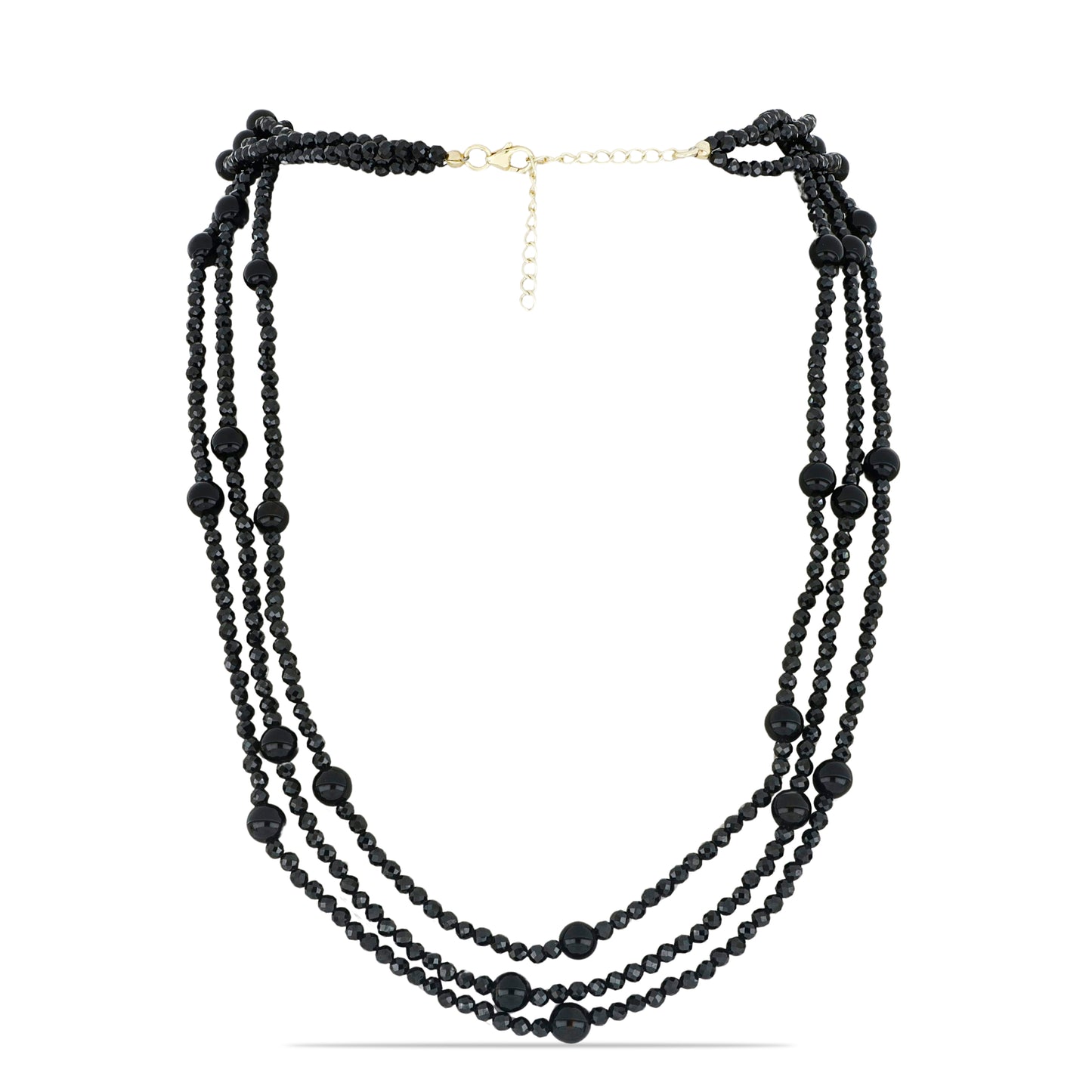 Kullattu hopeaKaulakoru Mustalla Spinellillä