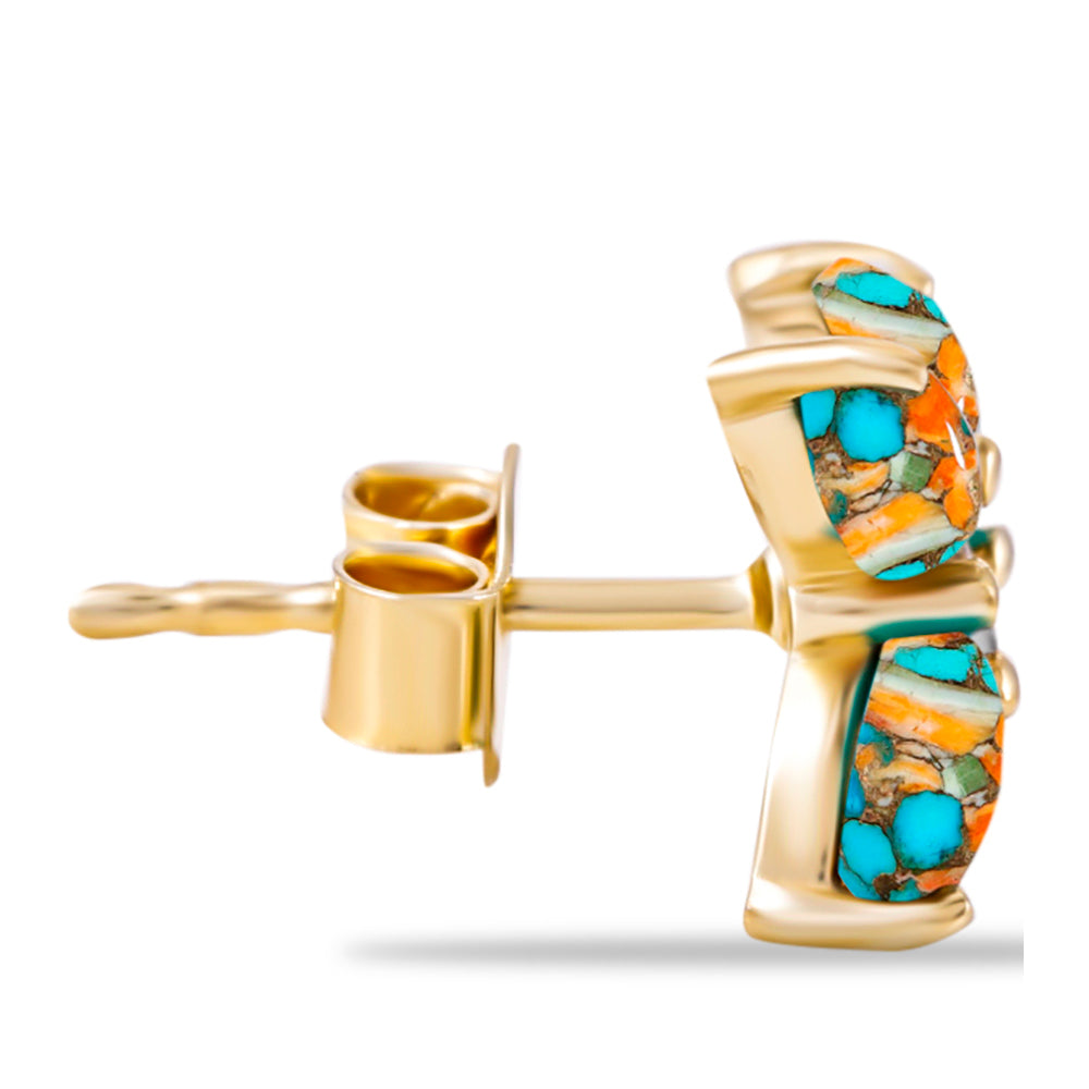 Kullatut hopeat Korvakorut Osterin Turkoosilla ja Valkoisella Topaasilla