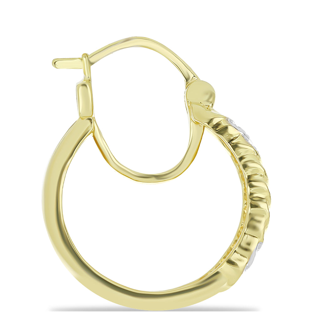 Kullatut hopeat Korvakorut Shamppanjan Värisellä Timantilla ja Valkoisella Timantilla