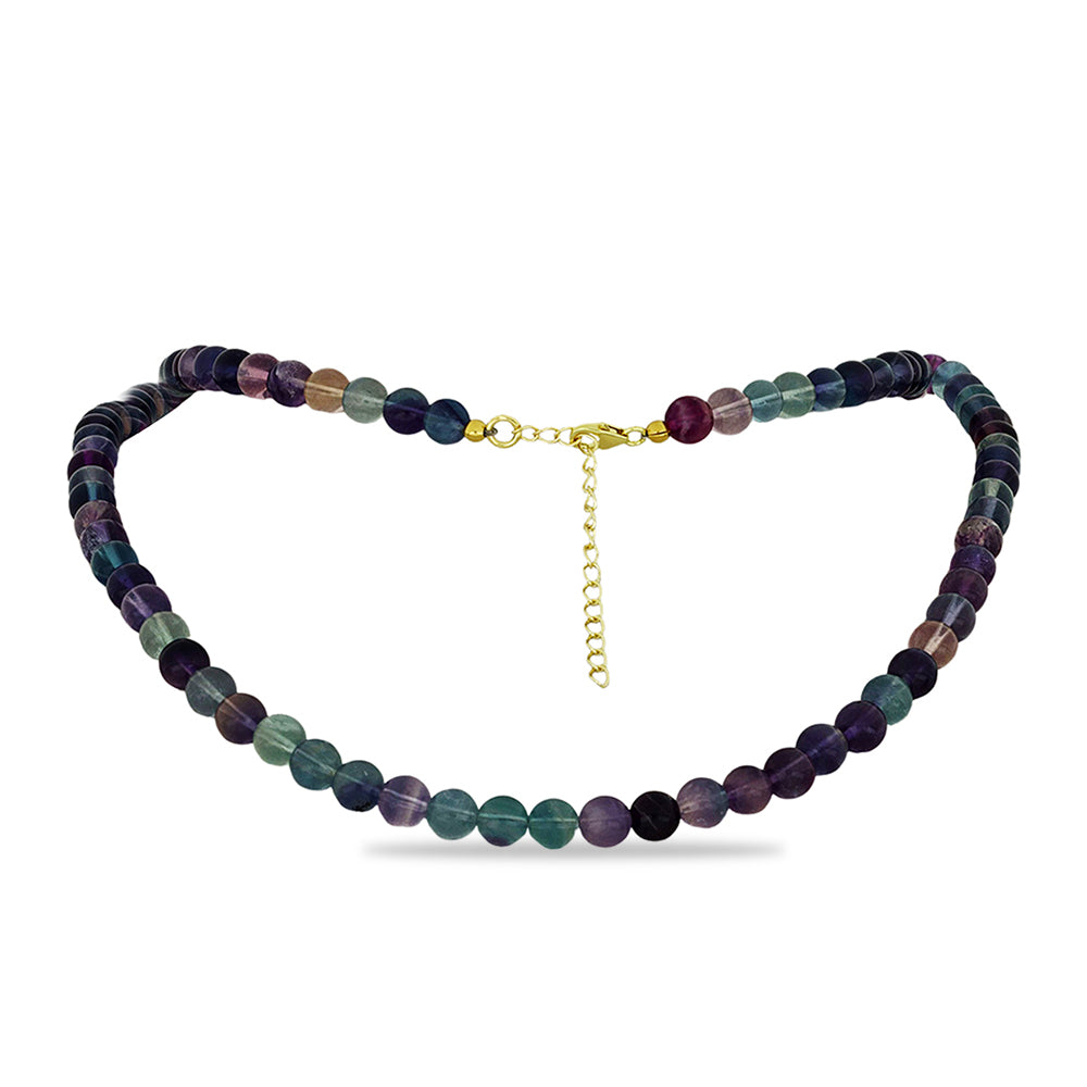 Kullattu hopeaKaulakoru Fluoriitilla