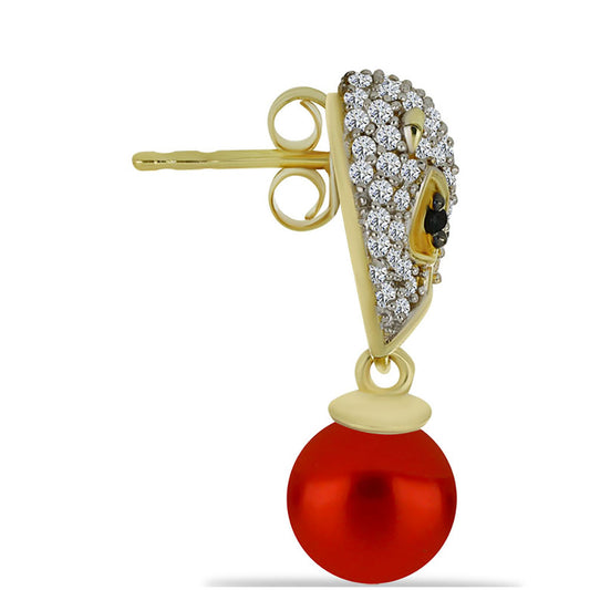 Kullatut hopeat Korvakorut Punainen makeanveden helmellÀ ja Vuoristo-Badahƥanin Mustalla SpinellillÀ