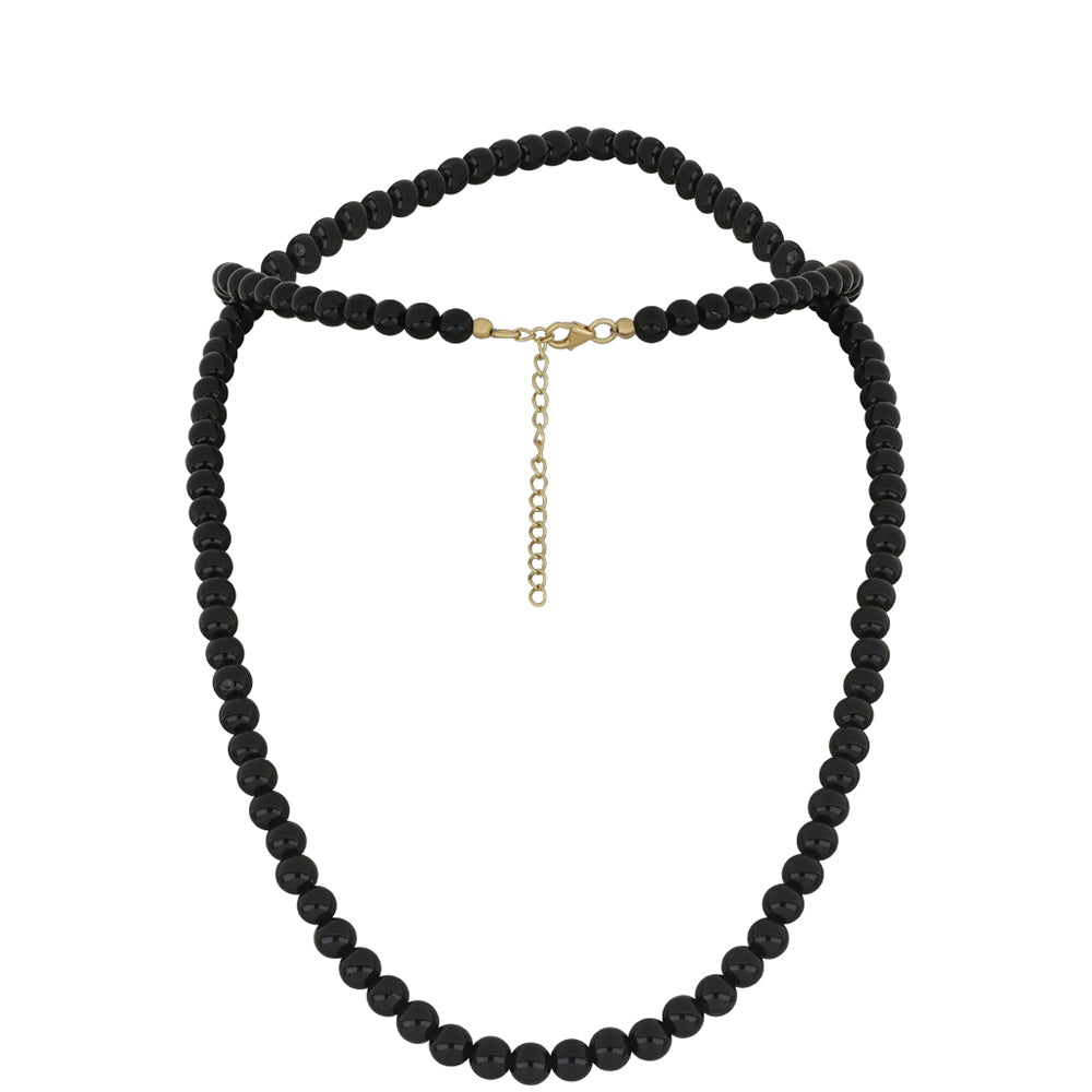 Kullattu hopeaKaulakoru Mustalla Onyksilla