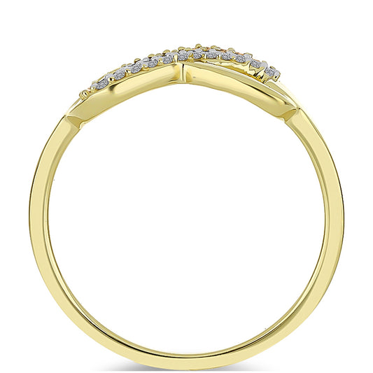 Kullattu hopeaSormus Shamppanjan Värisellä Timantilla ja Valkoisella Timantilla