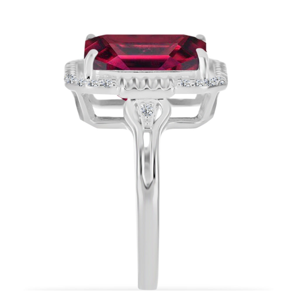HopeaSormus Malagassin Rubiinilla ja Valkoisella Timantilla