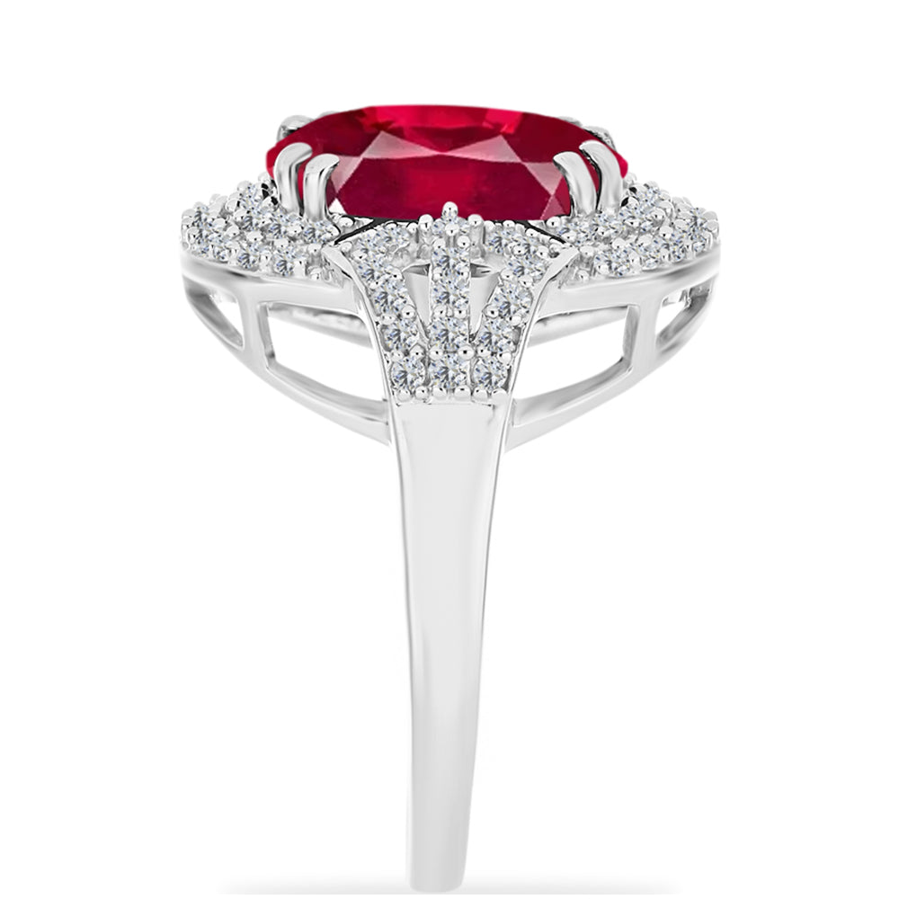 HopeaSormus Malagassin Rubiinilla ja Valkoisella Timantilla