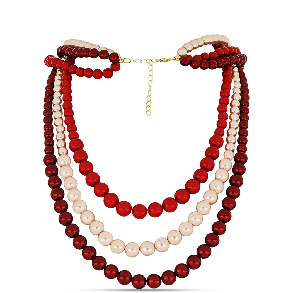 Kullattu hopeaKaulakoru Persikkahelmellä