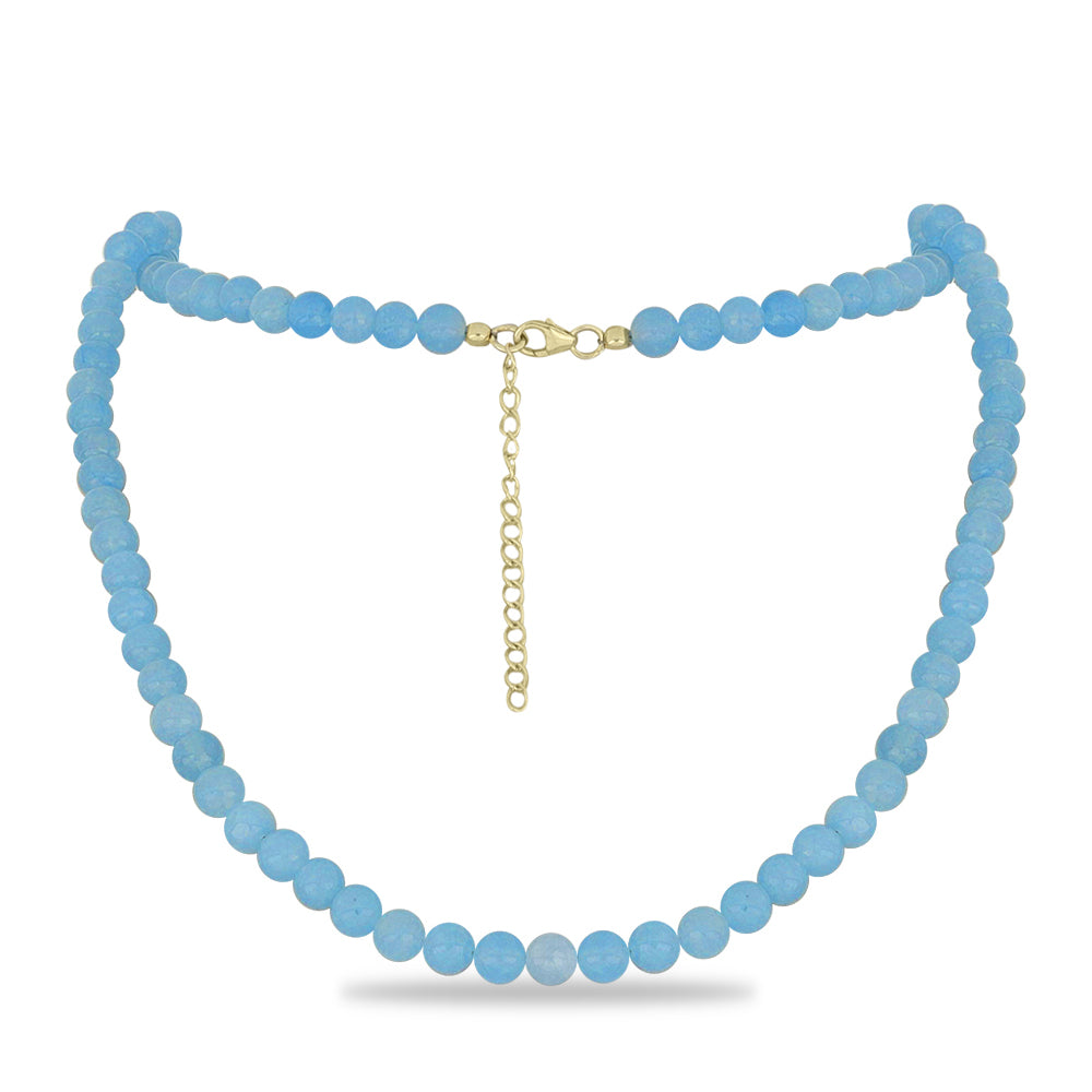 Kullattu hopeaKaulakoru Aqua Kalsedonilla