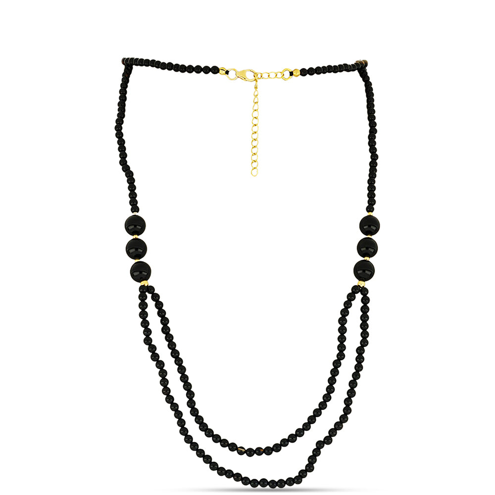 Kullattu hopeaKaulakoru Suwarin Mustalla Onyksilla