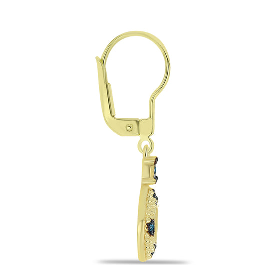 Kullatut hopeat Korvakorut Sinisellä Timantilla