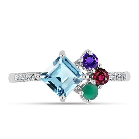 HopeaSormus Marokon Ametistilla ja Vihreällä Akaatilla