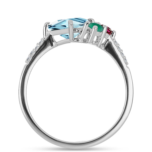 HopeaSormus Marokon Ametistilla ja Vihreällä Akaatilla