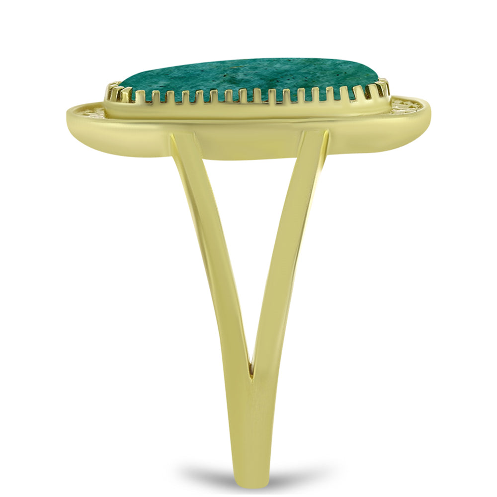 Kullattu hopeaSormus Amatsoniitillä