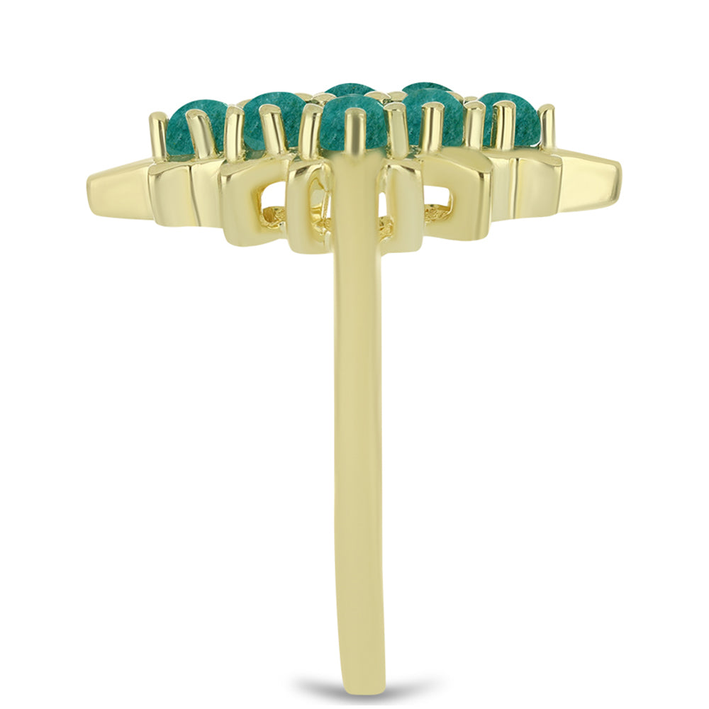 Kullattu hopeaSormus Amatsoniitillä