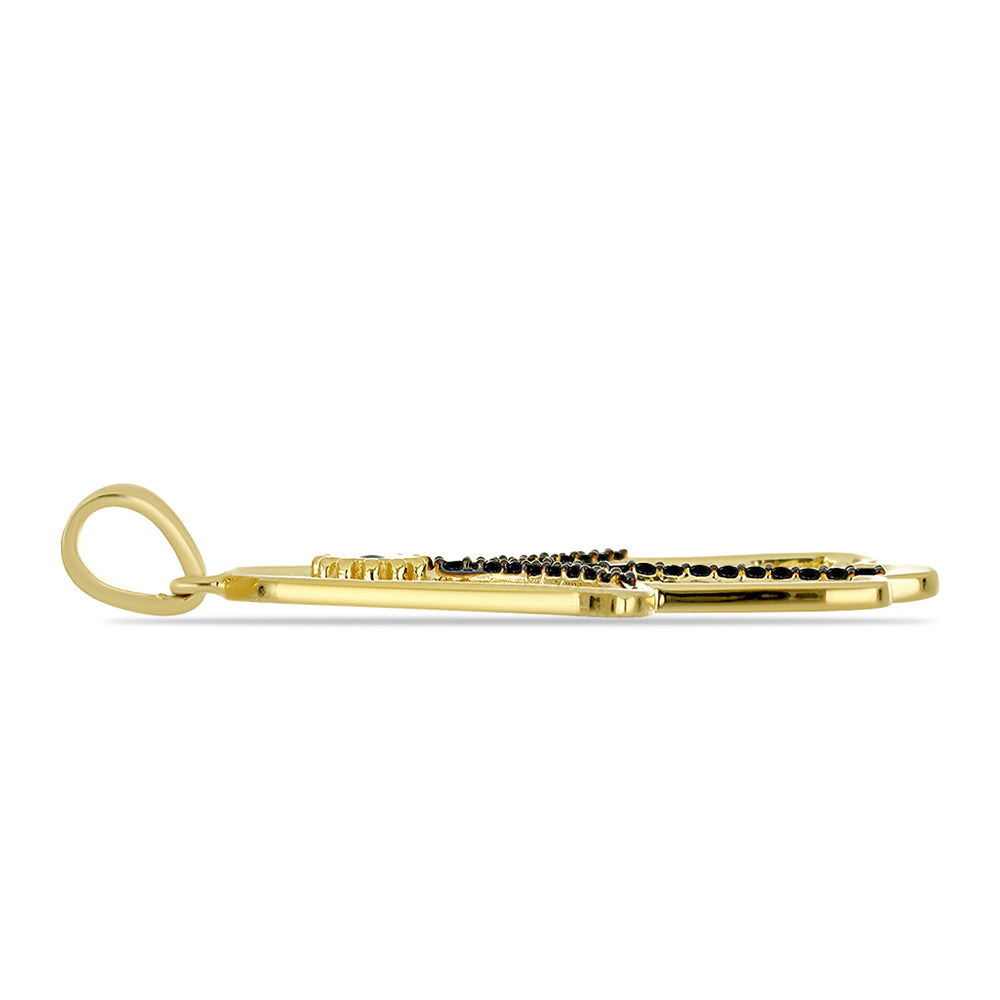 Kullattu hopeaRiipus Mustalla Spinellillä