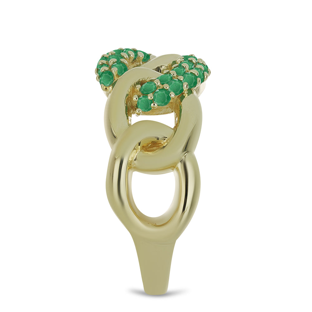 Kullattu hopeaSormus Brasilian Smaragdilla