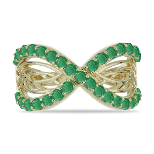 Kullattu hopeaSormus Brasilian Smaragdilla