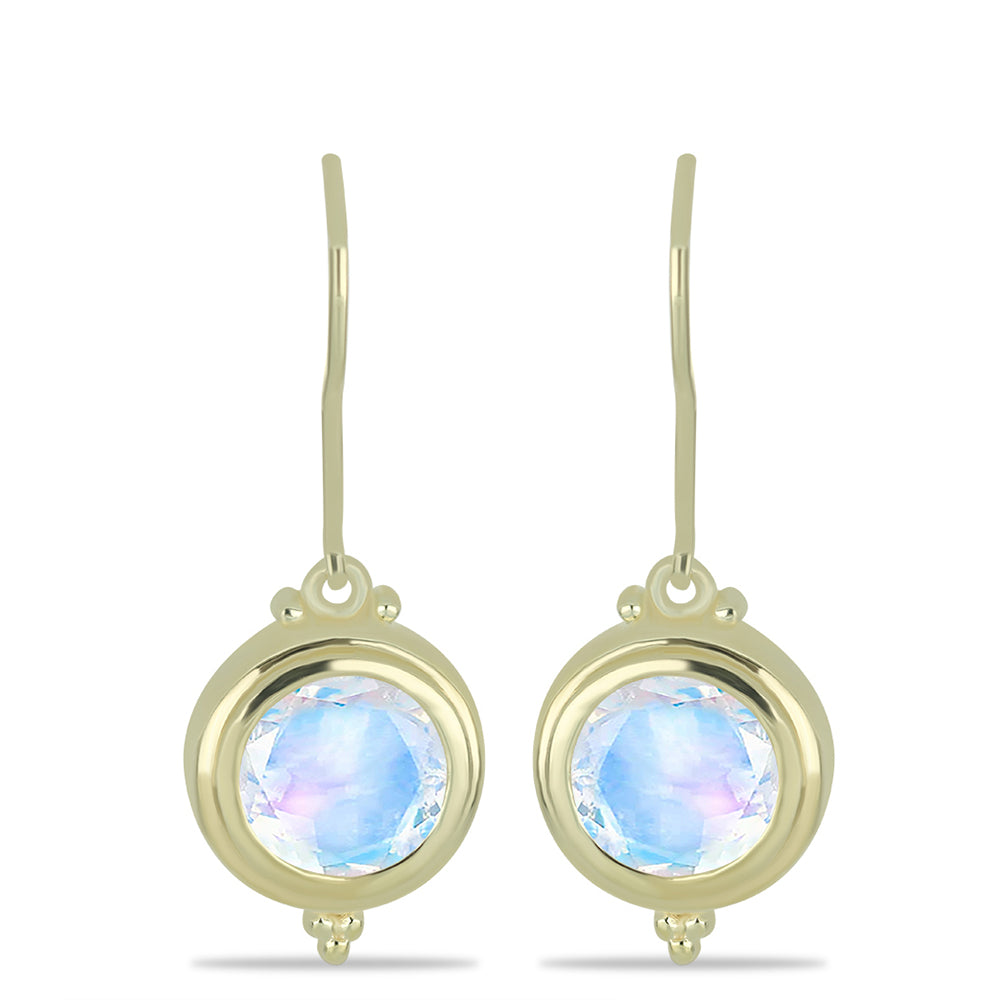 Kullatut hopeat Korvakorut Sateenkaarikuukivellä