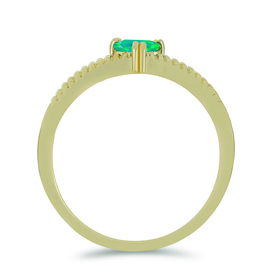 Kullattu hopeaSormus Lega Dembin VihreÀllÀ Etiopian Opaalilla