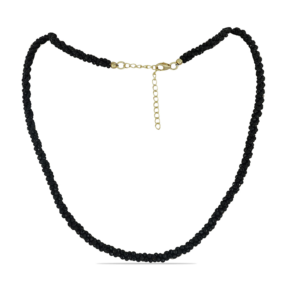 Kullattu hopeaKaulakoru Mustalla Spinellillä