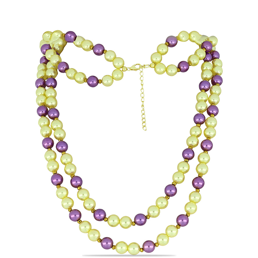 Kullattu hopeaKaulakoru Persikka Makeanveden Helmellä ja Cerro Bolívar de Hematiitilla