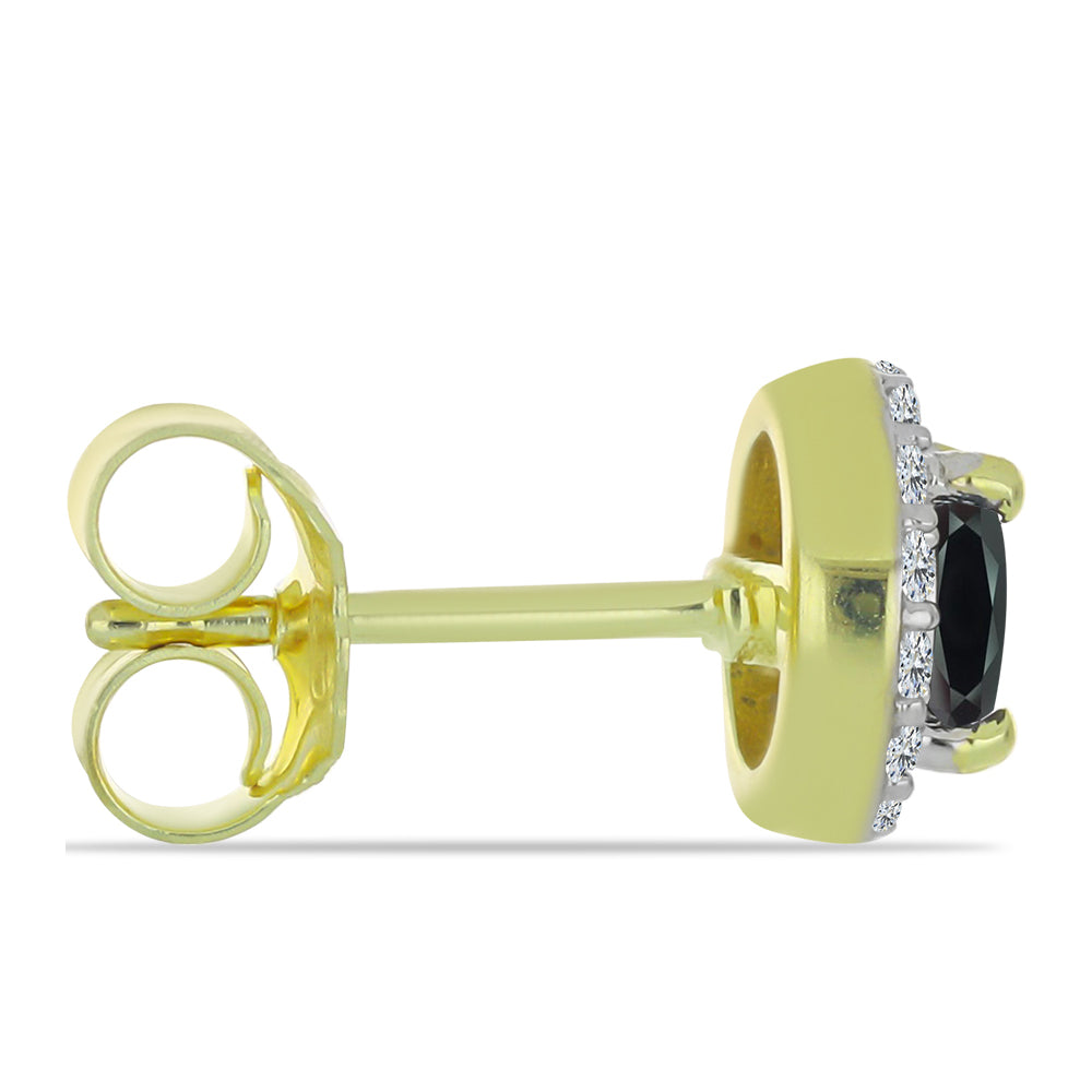 Kullatut hopeat Korvakorut Obsidiaanilla ja Valkoisella Topaasilla