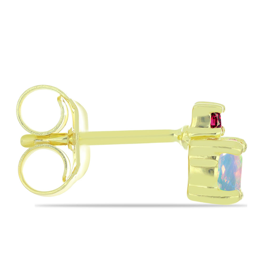 Kullatut hopeat Korvakorut Welo-opaali ja Chakra Turmaliinilla