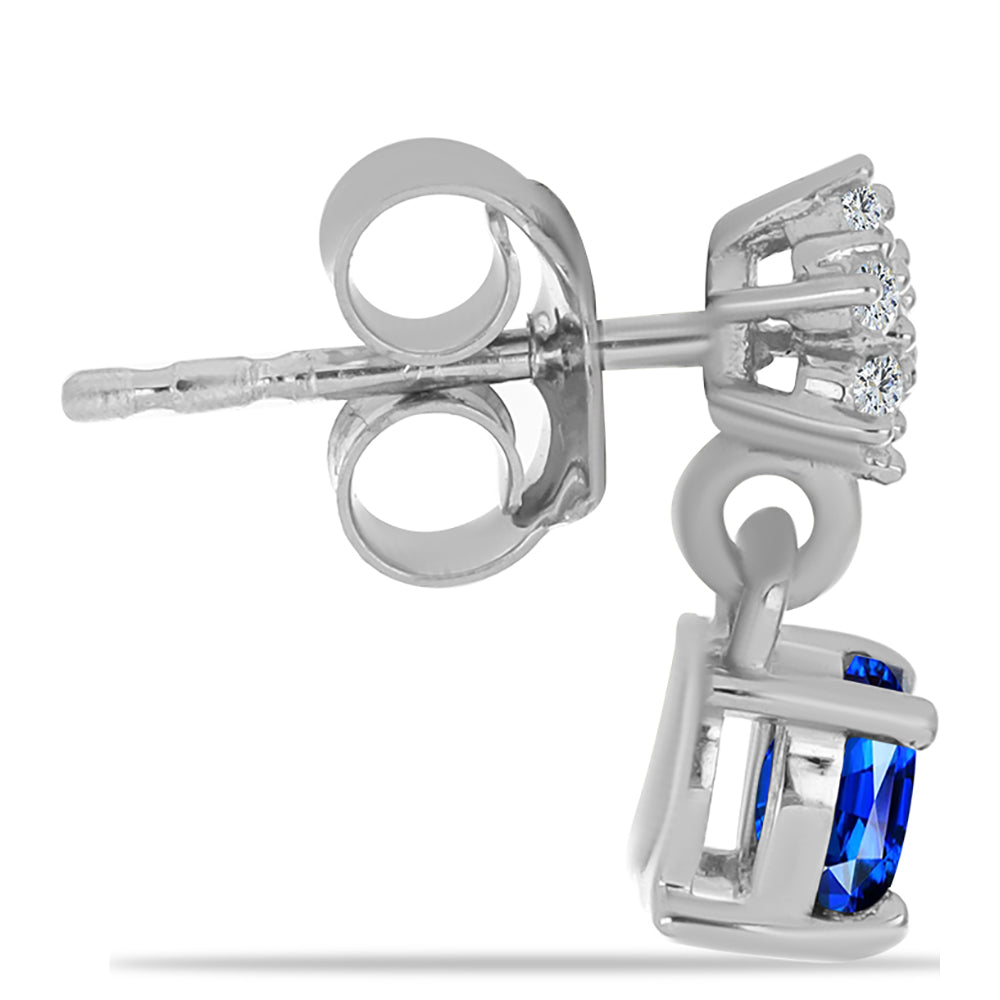 HopeaKorvakorut Australialaisella Sinisellä Safiirilla ja Valkoisella Topaasilla