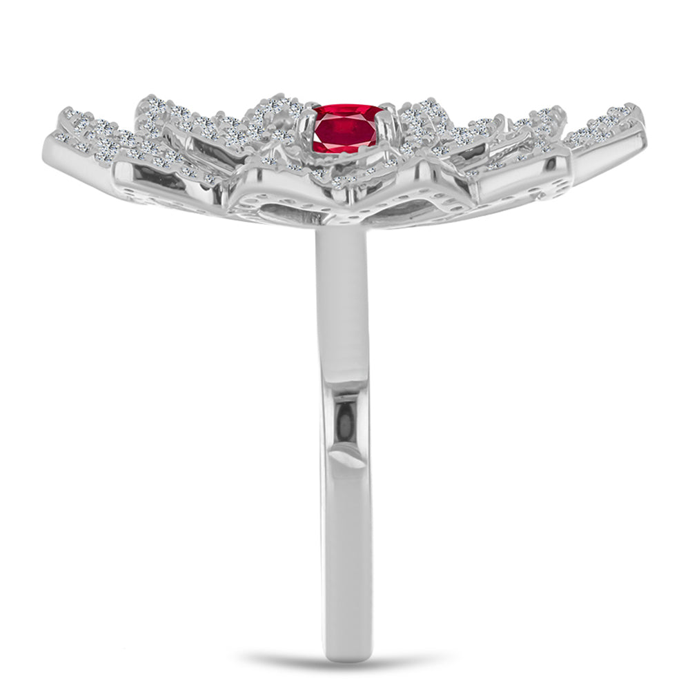 HopeaSormus Malagassin Rubiinilla ja Valkoisella Topaasilla