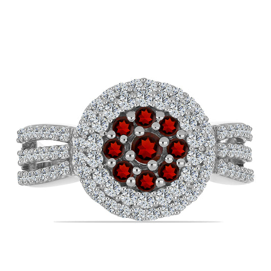 HopeaSormus Barton Granaatilla ja Valkoisella Topaasilla