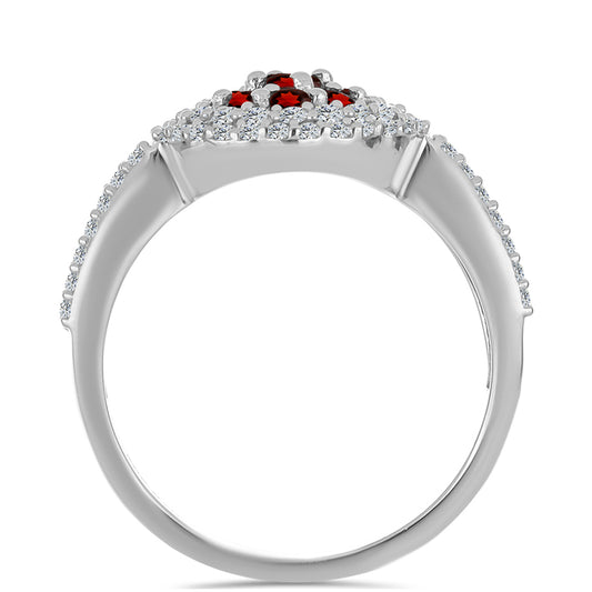 HopeaSormus Barton Granaatilla ja Valkoisella Topaasilla