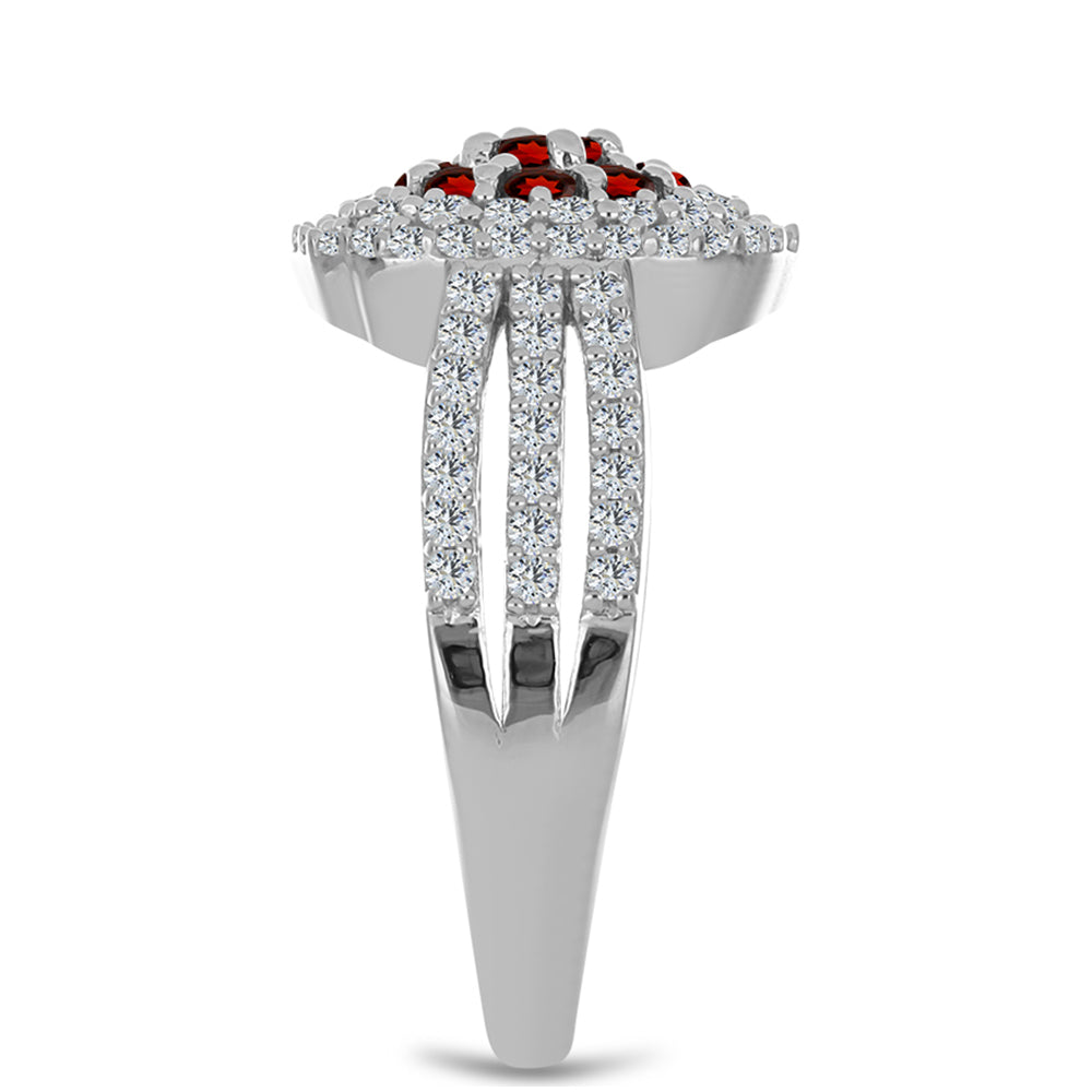 HopeaSormus Barton Granaatilla ja Valkoisella Topaasilla