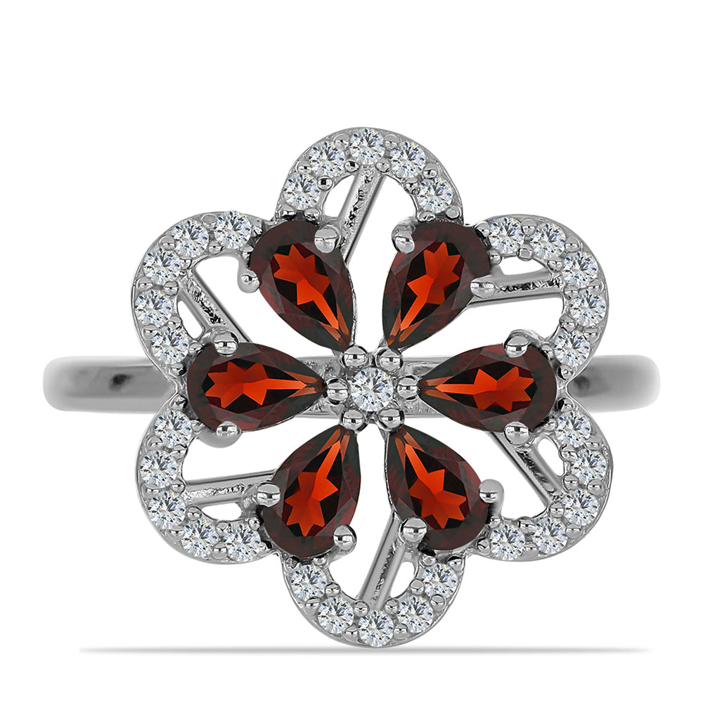 HopeaSormus Barton Granaatilla ja Valkoisella Topaasilla 1