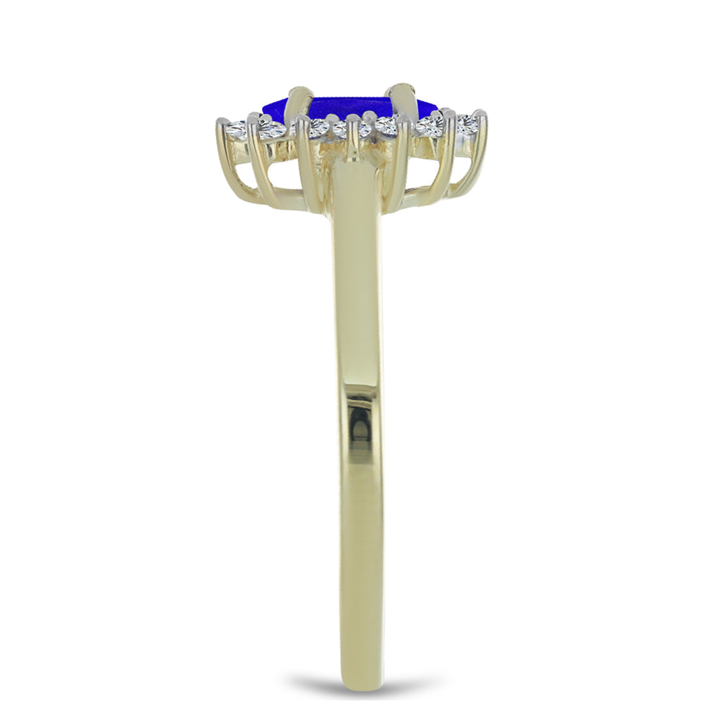 Kullattu hopeaSormus Sinisellä Akaatilla ja Valkoisella Topaasilla