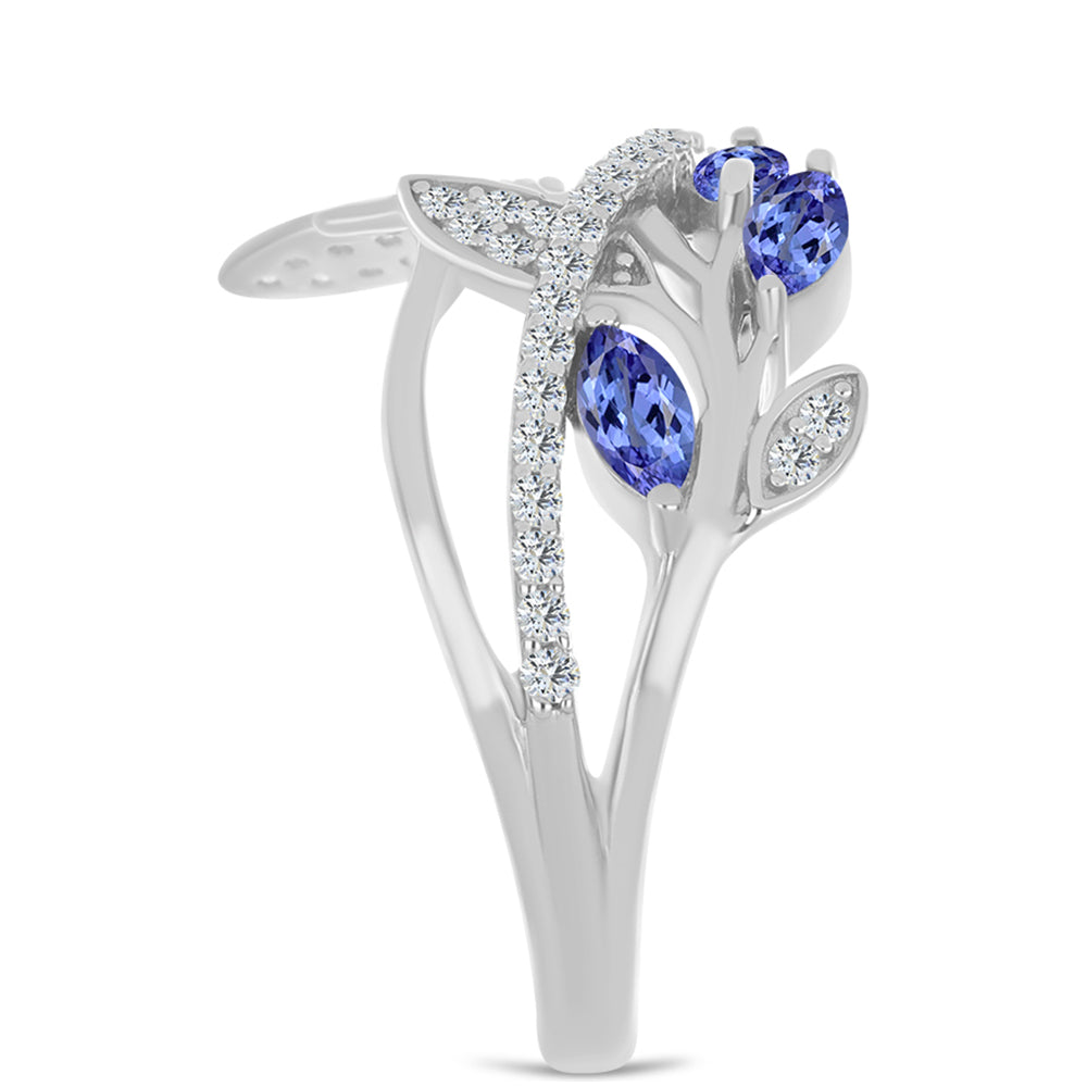 HopeaSormus Tansaniitilla ja Valkoisella Topaasilla