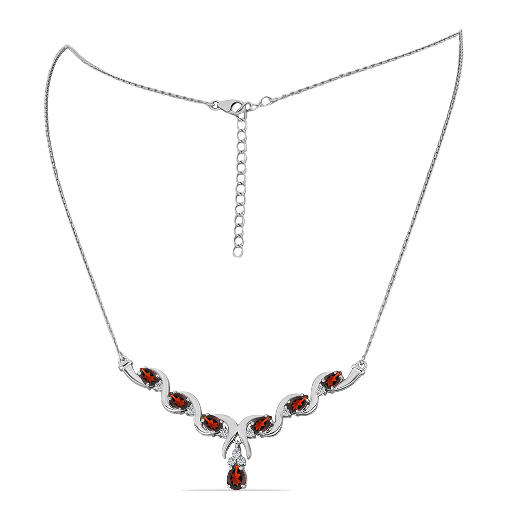 HopeaKaulakoru Barton Granaatilla ja Valkoisella Topaasilla