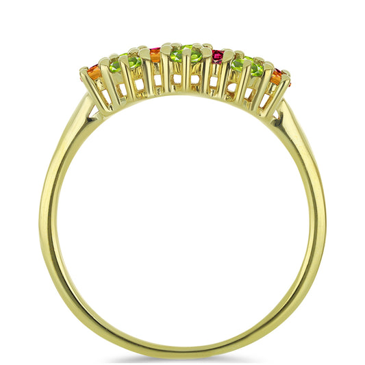 Kullattu hopeaSormus Chakra Turmaliinilla