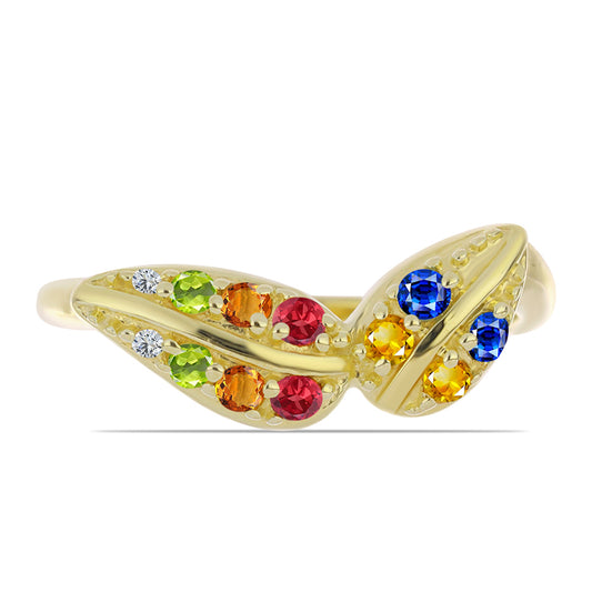 Kullattu hopeaSormus Roseberyn Sateenkaarisafiirilla ja Valkoisella Topaasilla