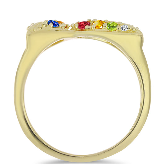 Kullattu hopeaSormus Roseberyn Sateenkaarisafiirilla ja Valkoisella Topaasilla