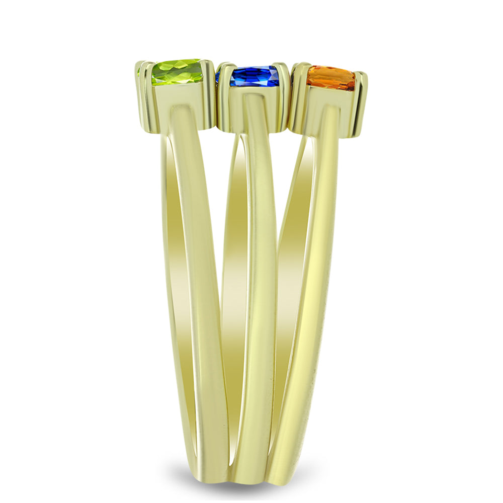 Kullattu hopeaSetti Australialaisella Sinisellä Safiirilla ja Padparadschan Safiirilla ( Sormus )