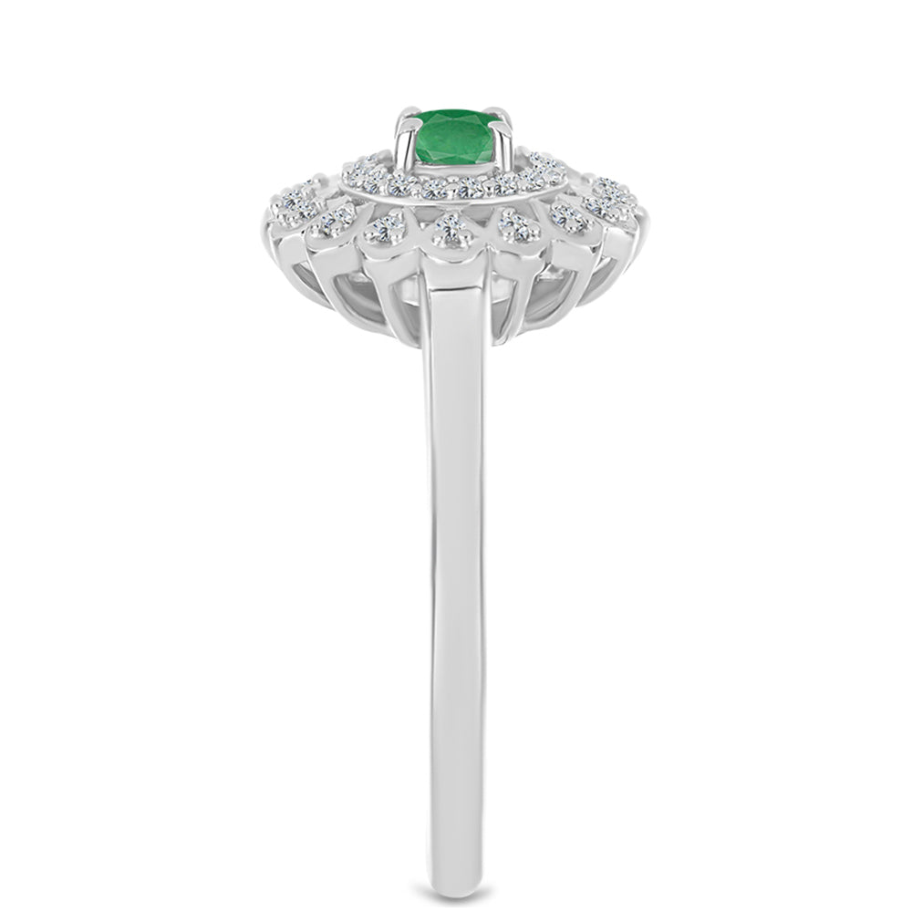 HopeaSormus Brasilian Smaragdilla ja Valkoisella Topaasilla