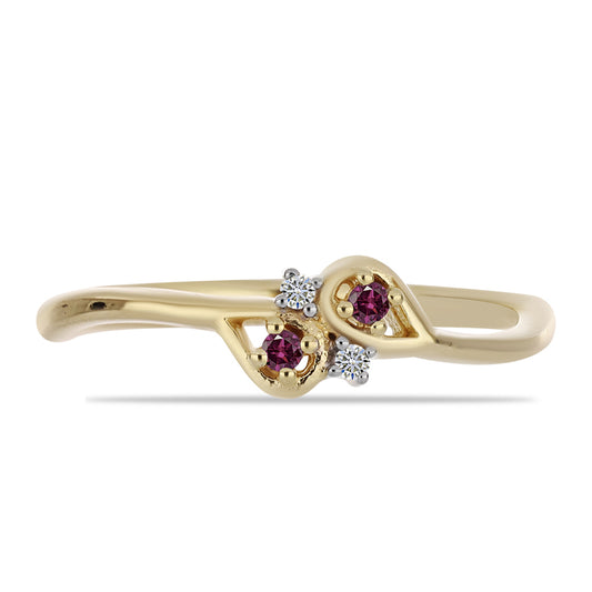 Kullattu hopeaSormus Violetilla Timantilla ja Valkoisella Timantilla