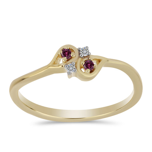 Kullattu hopeaSormus Violetilla Timantilla ja Valkoisella Timantilla