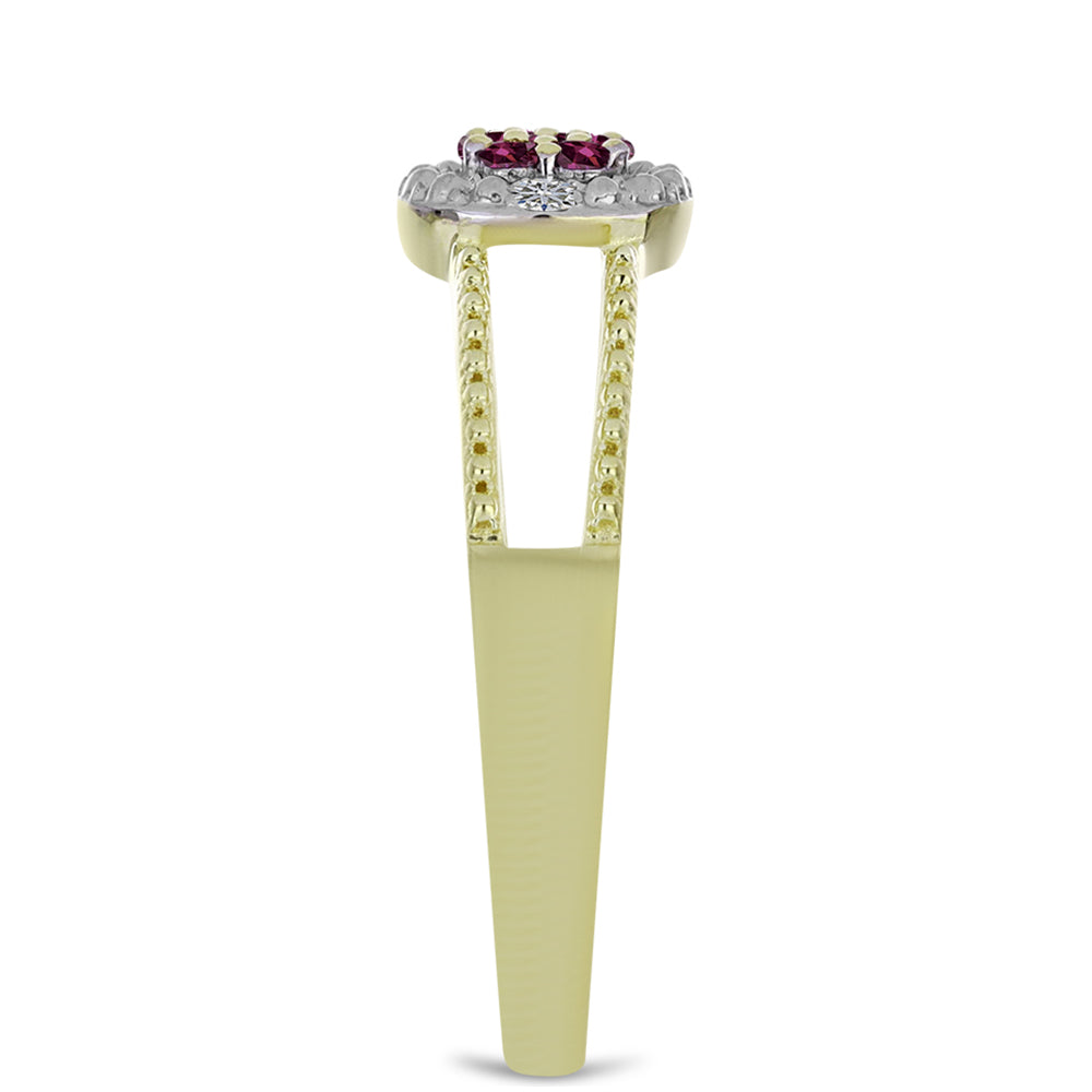 Kullattu hopeaSormus Violetilla Timantilla ja Valkoisella Timantilla