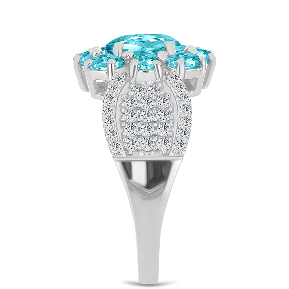 HopeaSormus Paraiban Kvartsilla ja Valkoisella Topaasilla