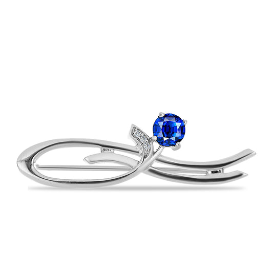 HopeaRintaneula Australialaisella SinisellÀ Safiirilla ja Valkoisella Topaasilla