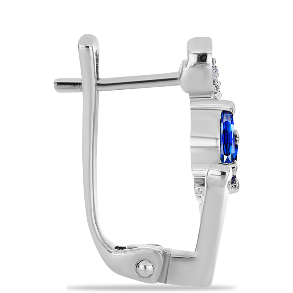 HopeaKorvakorut Australialaisella Sinisellä Safiirilla ja Valkoisella Topaasilla