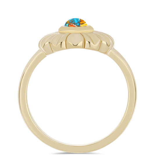 Kullattu hopeaSormus Osterin Turkoosilla